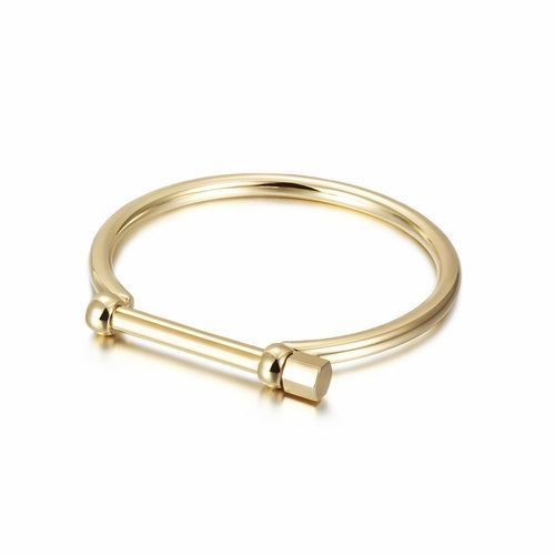 D Shape Mens Screw Bar Bangle