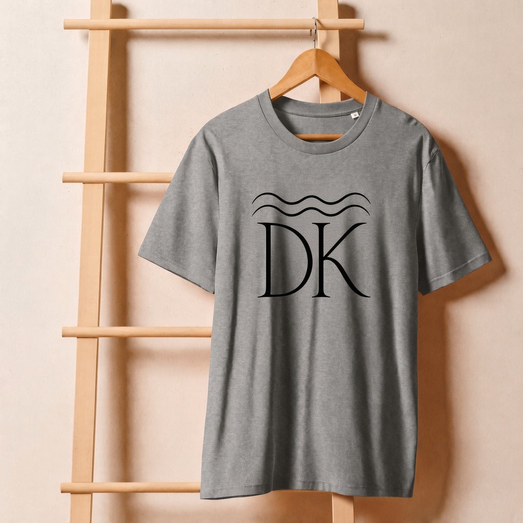 Keep Dreaming Aquarius Zodiac Tee front — DK + Aquarius on heather grey