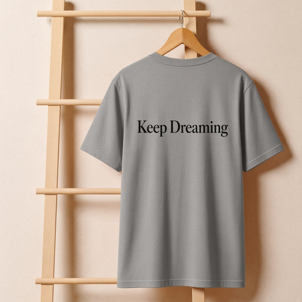 Keep Dreaming Sagittarius Zodiac Tee — back Keep Dreaming wordmark only